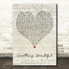 Robbie Williams Something Beautiful Script Heart Decorative Wall Art Gift Song Lyric Print
