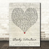 Machine Gun Kelly Bloody Valentine] Script Heart Decorative Wall Art Gift Song Lyric Print