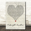 The Rolling Stones Midnight Rambler Script Heart Decorative Wall Art Gift Song Lyric Print