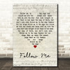 Lange feat. The Morrighan Follow Me Script Heart Decorative Wall Art Gift Song Lyric Print