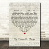 Julie Andrews My Favourite Things# Script Heart Decorative Wall Art Gift Song Lyric Print
