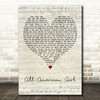 Carrie Underwood All-American Girl Script Heart Decorative Wall Art Gift Song Lyric Print