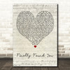 Enrique Iglesias Finally Found You Script Heart Decorative Wall Art Gift Song Lyric Print