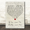 Brenda Lee If You Love Me (Really Love Me) Script Heart Decorative Gift Song Lyric Print