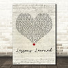 Carrie Underwood Lessons Learned Script Heart Decorative Wall Art Gift Song Lyric Print