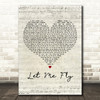 Mike + The Mechanics Let Me Fly Script Heart Decorative Wall Art Gift Song Lyric Print