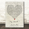 I Prevail My Heart I Surrender Script Heart Decorative Wall Art Gift Song Lyric Print