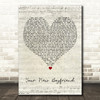 Wilbur Soot Your New Boyfriend Script Heart Decorative Wall Art Gift Song Lyric Print