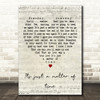 Brook Benton Its Just a Matter of Time Script Heart Decorative Gift Song Lyric Print