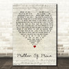 Hayley Westenra Mother Of Mine Script Heart Decorative Wall Art Gift Song Lyric Print