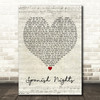 Michael Stanley Spanish Nights Script Heart Decorative Wall Art Gift Song Lyric Print