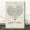 Michael McDonald Sweet Freedom Script Heart Decorative Wall Art Gift Song Lyric Print