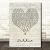 Allman Brothers Band Soulshine Script Heart Decorative Wall Art Gift Song Lyric Print