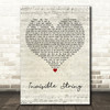 Taylor Swift Invisible String Script Heart Decorative Wall Art Gift Song Lyric Print