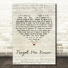 Elvis Presley Forget Me Never Script Heart Decorative Wall Art Gift Song Lyric Print