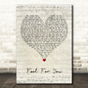 John Butler Trio Fool For You Script Heart Decorative Wall Art Gift Song Lyric Print