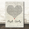 Scouting For Girls Posh Girls Script Heart Decorative Wall Art Gift Song Lyric Print