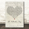 John Mayer St. Patrick's Day Script Heart Decorative Wall Art Gift Song Lyric Print