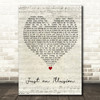 Imagination Just an Illusion Script Heart Decorative Wall Art Gift Song Lyric Print