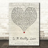 Joe Stone Is It Really Love Script Heart Decorative Wall Art Gift Song Lyric Print