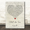 Adam Faith What Do You Want Script Heart Decorative Wall Art Gift Song Lyric Print