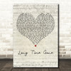 Dixie Chicks Long Time Gone Script Heart Decorative Wall Art Gift Song Lyric Print