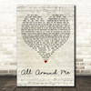 Justin Bieber All Around Me Script Heart Decorative Wall Art Gift Song Lyric Print