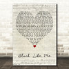 Mickey Guyton Black Like Me Script Heart Decorative Wall Art Gift Song Lyric Print