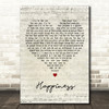Rex Orange County Happiness Script Heart Decorative Wall Art Gift Song Lyric Print