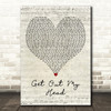 Shane Codd Get Out My Head Script Heart Decorative Wall Art Gift Song Lyric Print