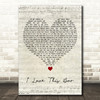 Toby Keith I Love This Bar Script Heart Decorative Wall Art Gift Song Lyric Print