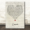 Lennon & Maisy Stella Love Script Heart Decorative Wall Art Gift Song Lyric Print
