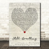 Green Day Still Breathing Script Heart Decorative Wall Art Gift Song Lyric Print