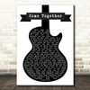 The Beatles Come Together Black & White Guitar Song Lyric Quote Print