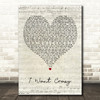 Hunter Hayes I Want Crazy Script Heart Decorative Wall Art Gift Song Lyric Print