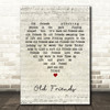 Willie Nelson Old Friends Script Heart Decorative Wall Art Gift Song Lyric Print