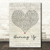 Jonas Brothers Burning Up Script Heart Decorative Wall Art Gift Song Lyric Print