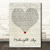 Miley Cyrus Midnight Sky Script Heart Decorative Wall Art Gift Song Lyric Print