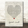Boyce Avenue Speed Limit Script Heart Decorative Wall Art Gift Song Lyric Print