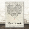 James Arthur Train Wreck Script Heart Decorative Wall Art Gift Song Lyric Print