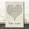 Ariana Grande Fake Smile Script Heart Decorative Wall Art Gift Song Lyric Print