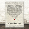 Frankie Miller Caledonia Script Heart Decorative Wall Art Gift Song Lyric Print