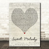 Little Mix Sweet Melody Script Heart Decorative Wall Art Gift Song Lyric Print