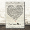 David Bowie Fascination Script Heart Decorative Wall Art Gift Song Lyric Print