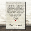 Gary Clark Jr. Our Love Script Heart Decorative Wall Art Gift Song Lyric Print