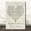Bryan Adams Thought I'd Died and Gone to Heaven Script Heart Song Lyric Print