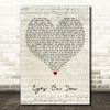 Chase Rice Eyes On You Script Heart Decorative Wall Art Gift Song Lyric Print