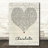 Soul Control Chocolate Script Heart Decorative Wall Art Gift Song Lyric Print