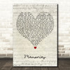 Gladys Knight Memories Script Heart Decorative Wall Art Gift Song Lyric Print