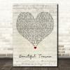 Pink Beautiful Trauma Script Heart Decorative Wall Art Gift Song Lyric Print